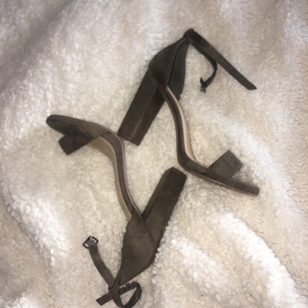 Army Green Suede Heels